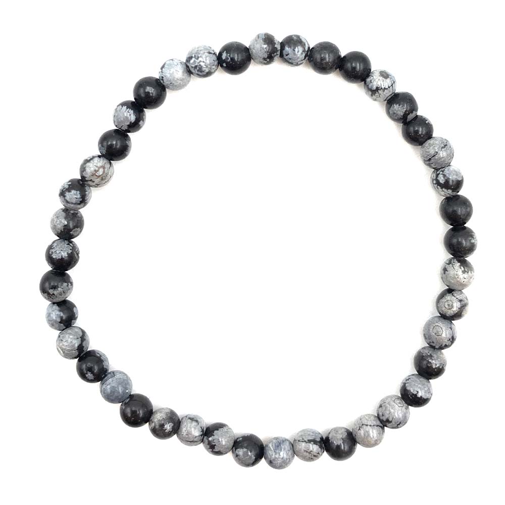 Bracelet Obsidienne Neige / Mouchetée