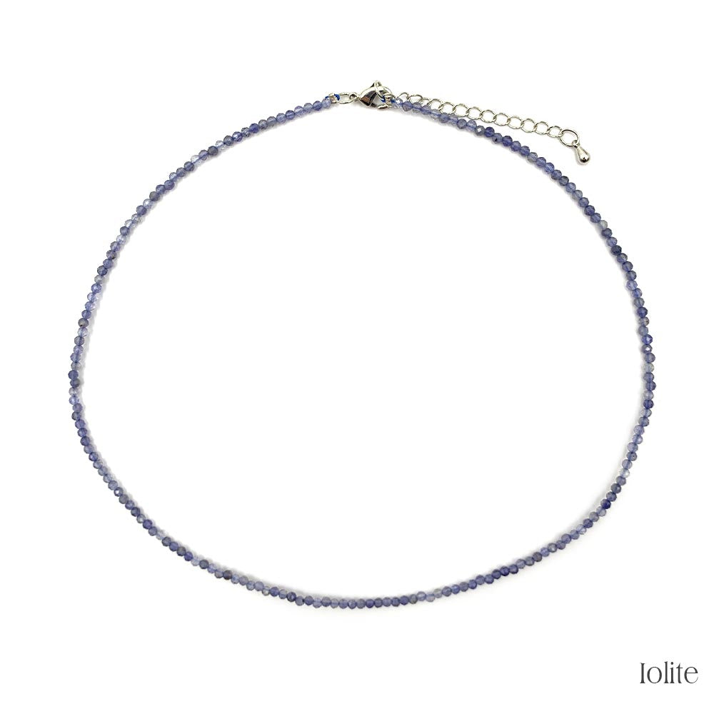 Collier de Perles Facettées en Iolite