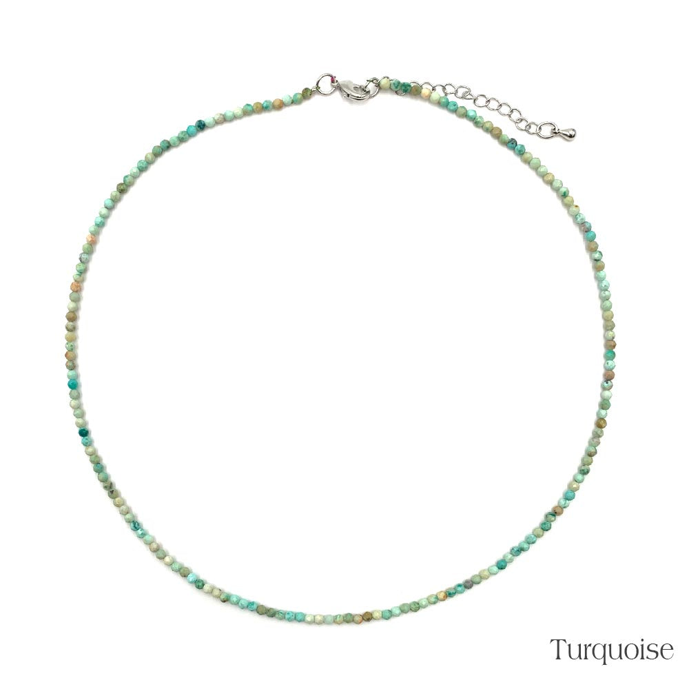 Collier de Perles Facettées en Turquoise