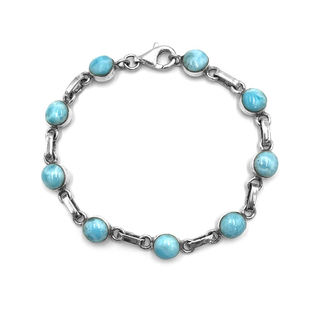 Bracelet Larimar en Argent massif