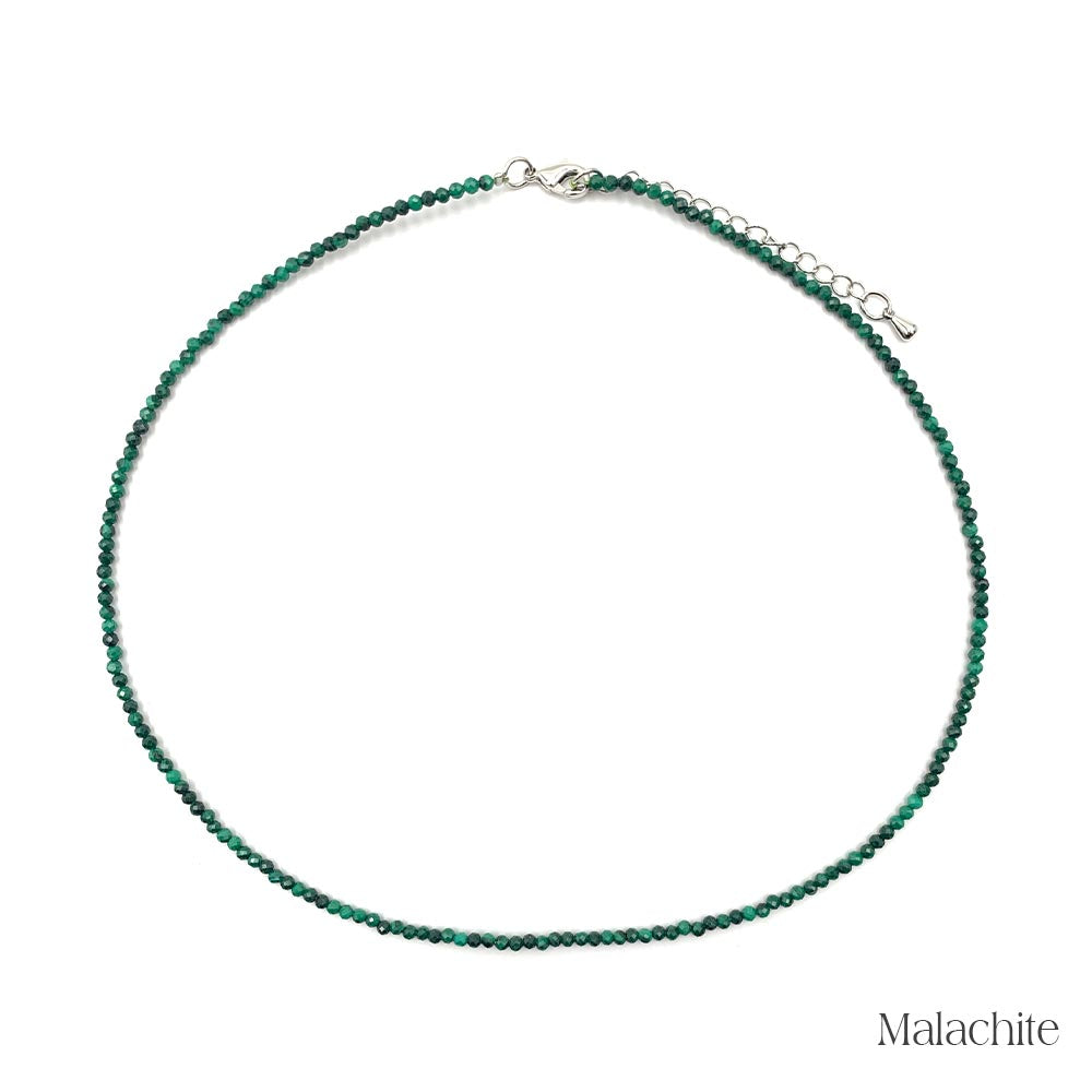 Collier de Perles Facettées en Malachite