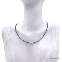 Collier de Perles Facettées en Hématite