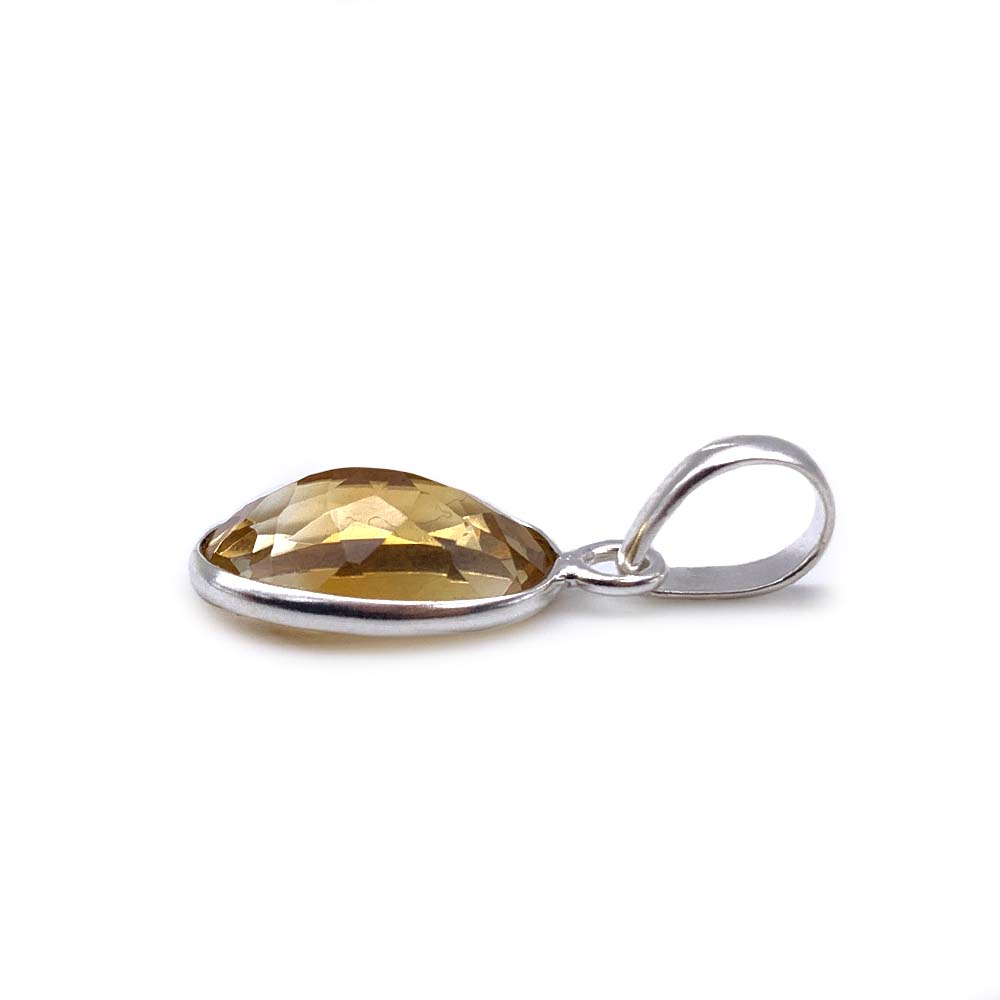 Pendentif Citrine facettée en Argent