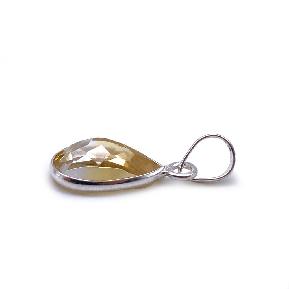 Pendentif Citrine facettée en Argent