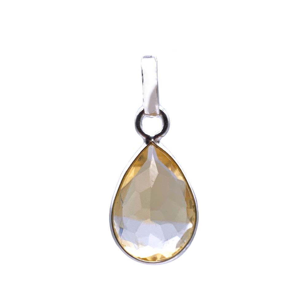 Pendentif Citrine facettée en Argent