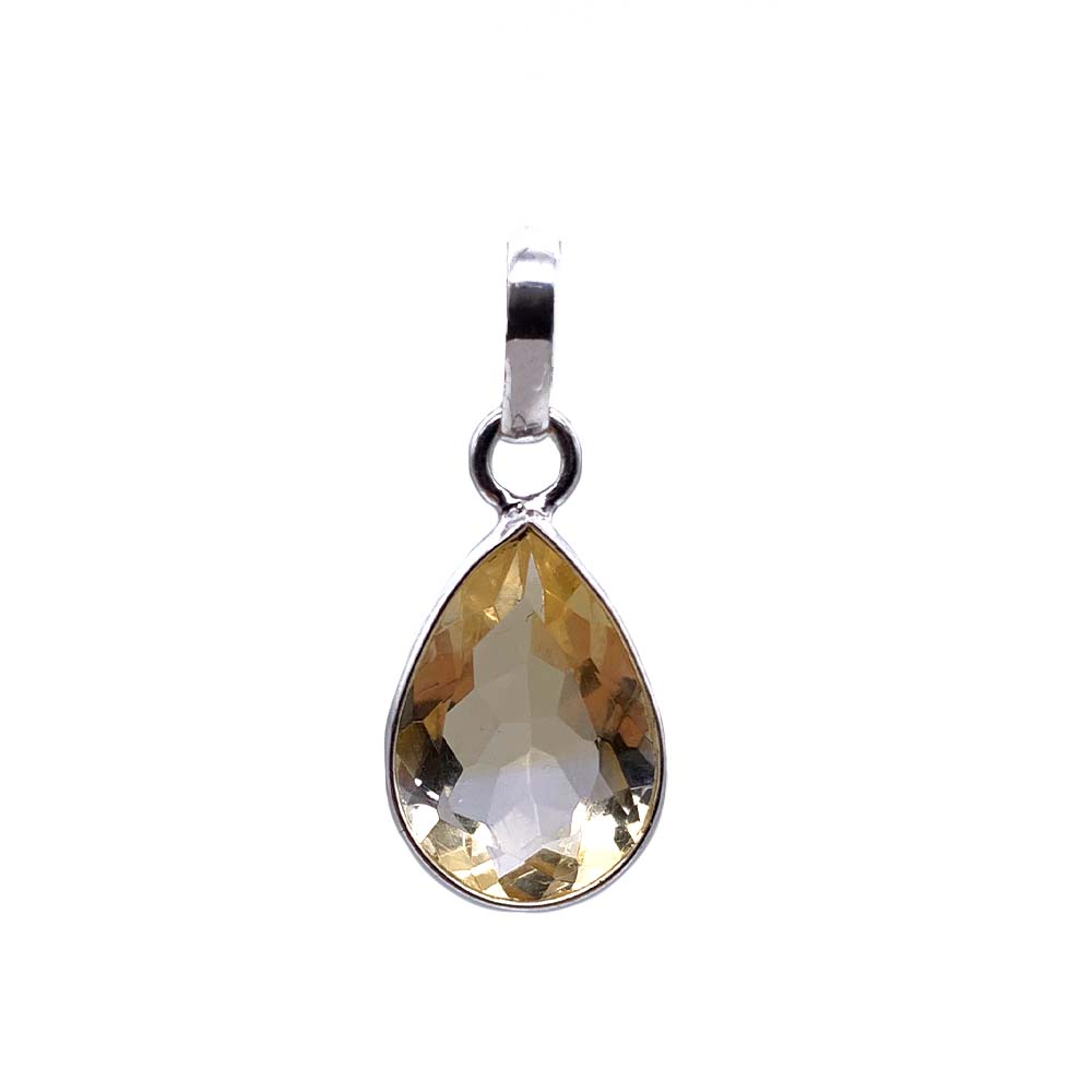 Pendentif Citrine facettée en Argent