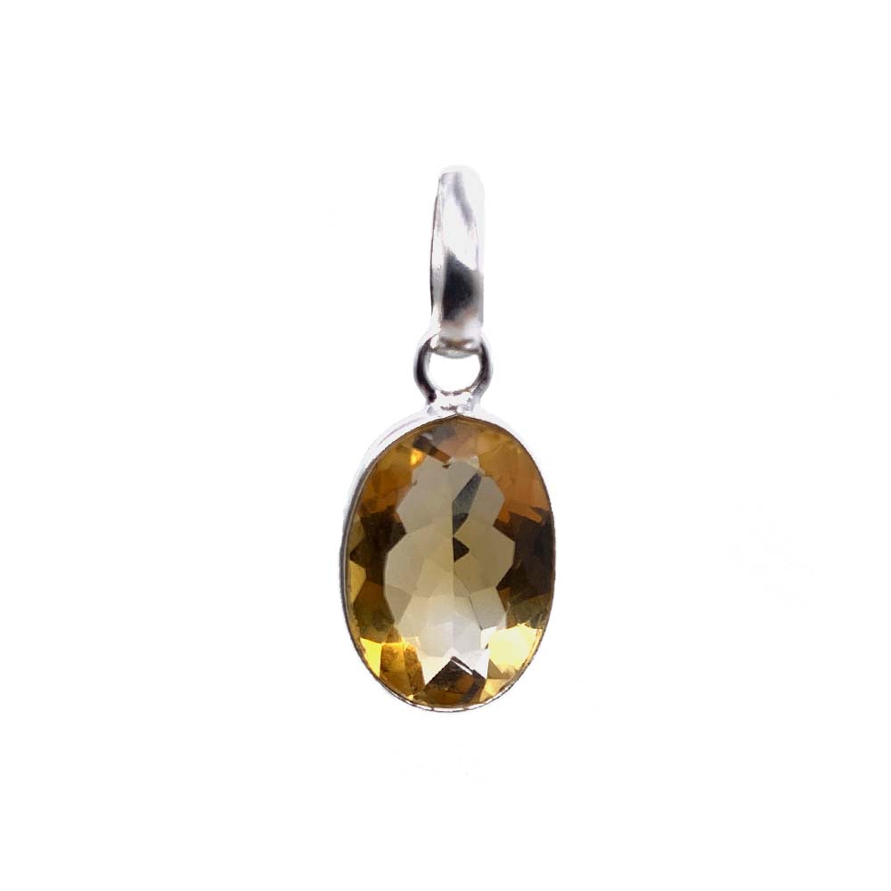 Pendentif Citrine facettée en Argent