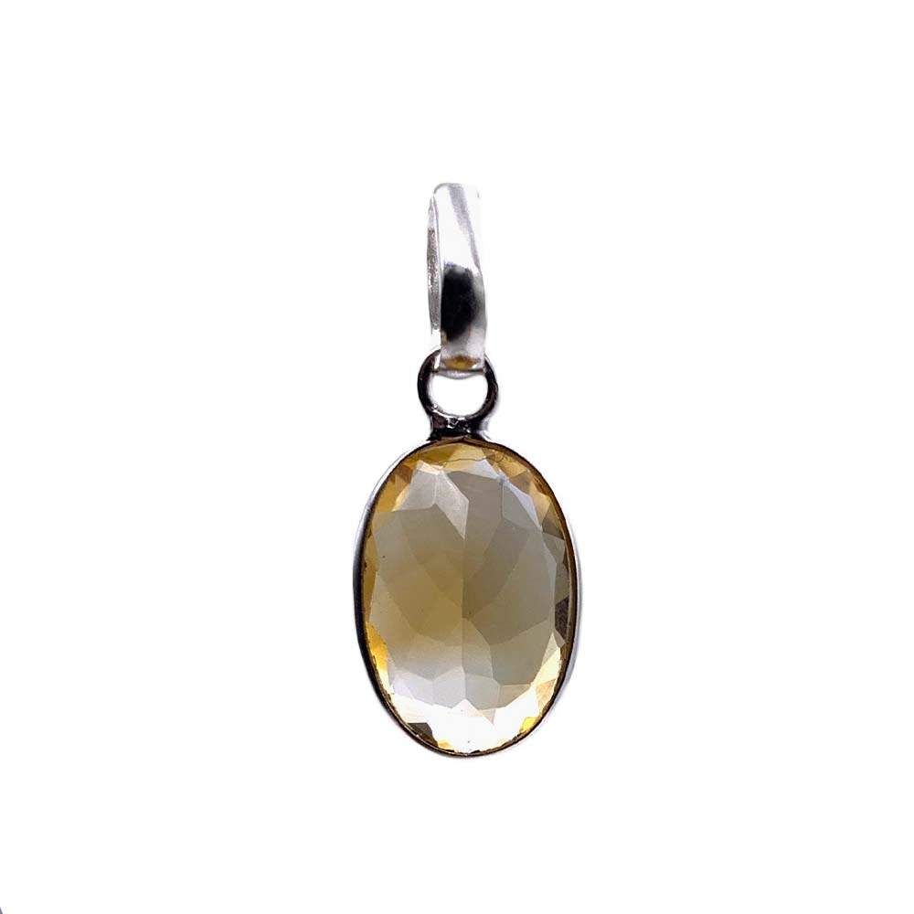 Pendentif Citrine facettée en Argent
