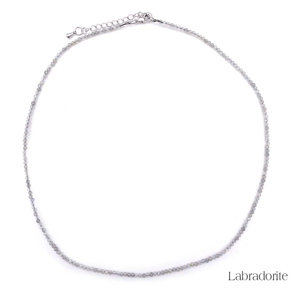 Collier de Perles Facettées en Labradorite