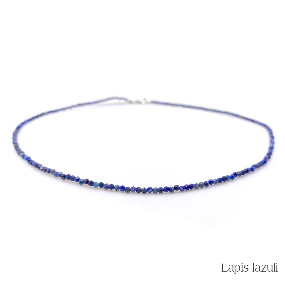 Collier de Perles Facettées en Lapis-Lazuli