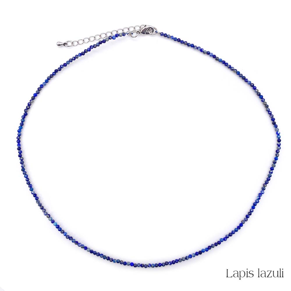 Collier de Perles Facettées en Lapis-Lazuli