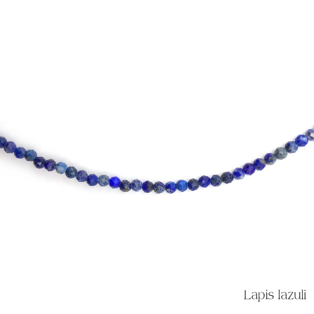 Collier de Perles Facettées en Lapis-Lazuli