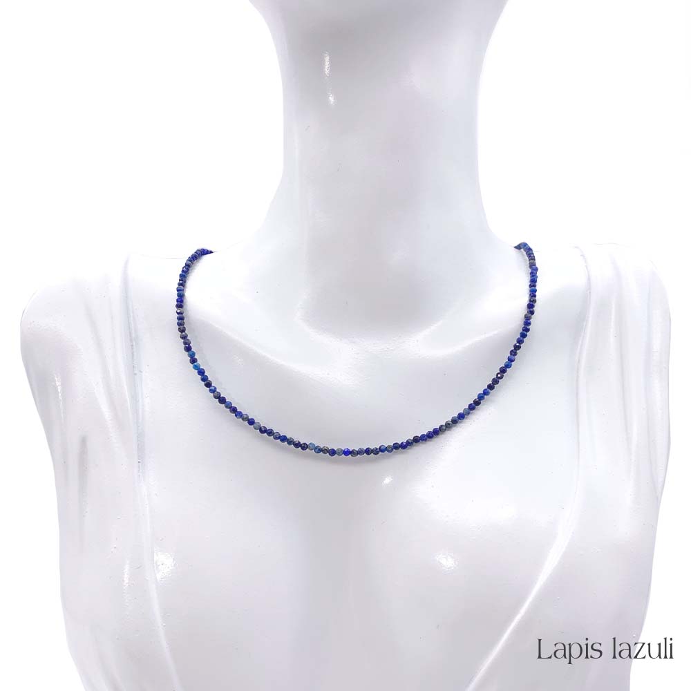 Collier de Perles Facettées en Lapis-Lazuli