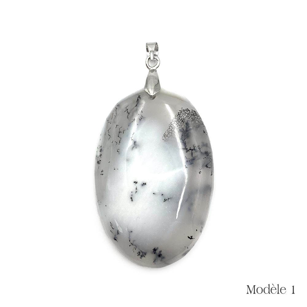 Pendentif Merlinite : Agate / Opale Dendritique