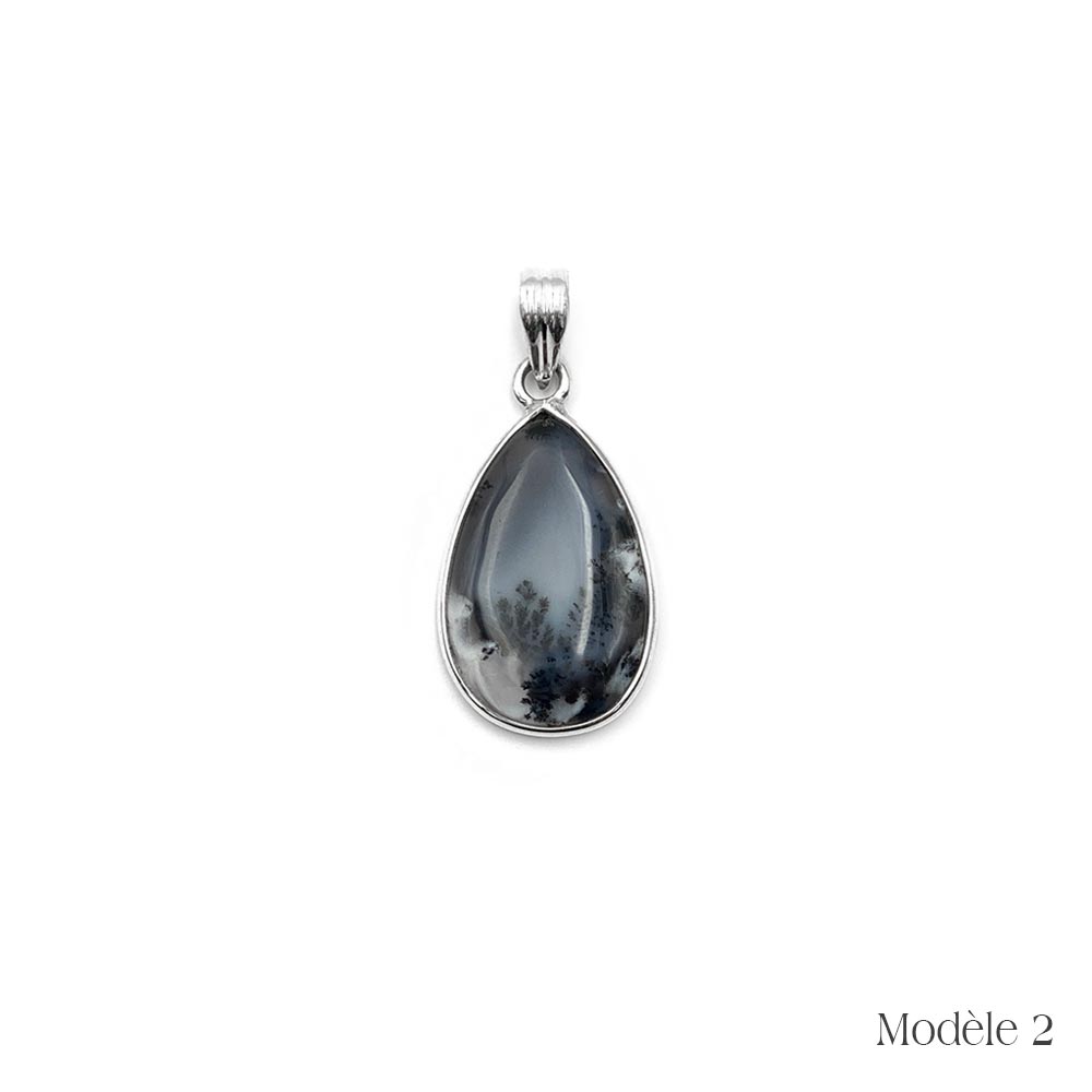 Pendentif Merlinite / Opale Dendritique