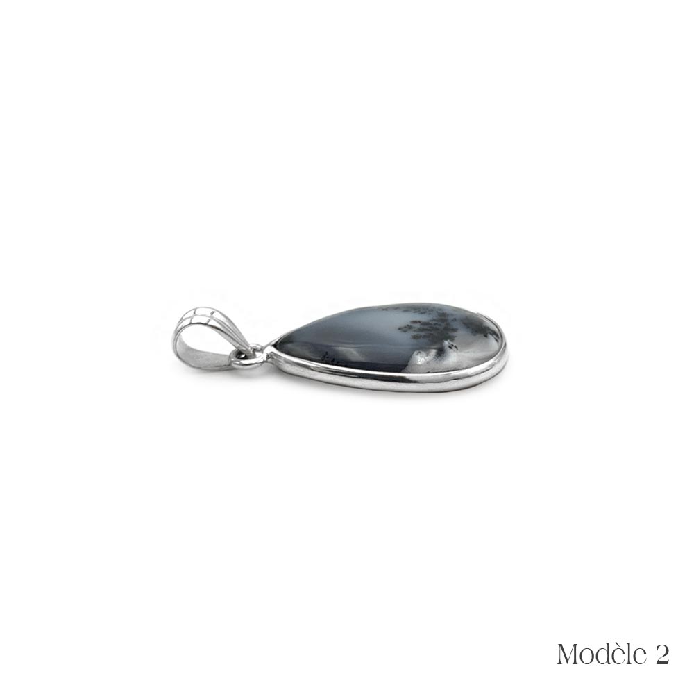 Pendentif Merlinite / Opale Dendritique