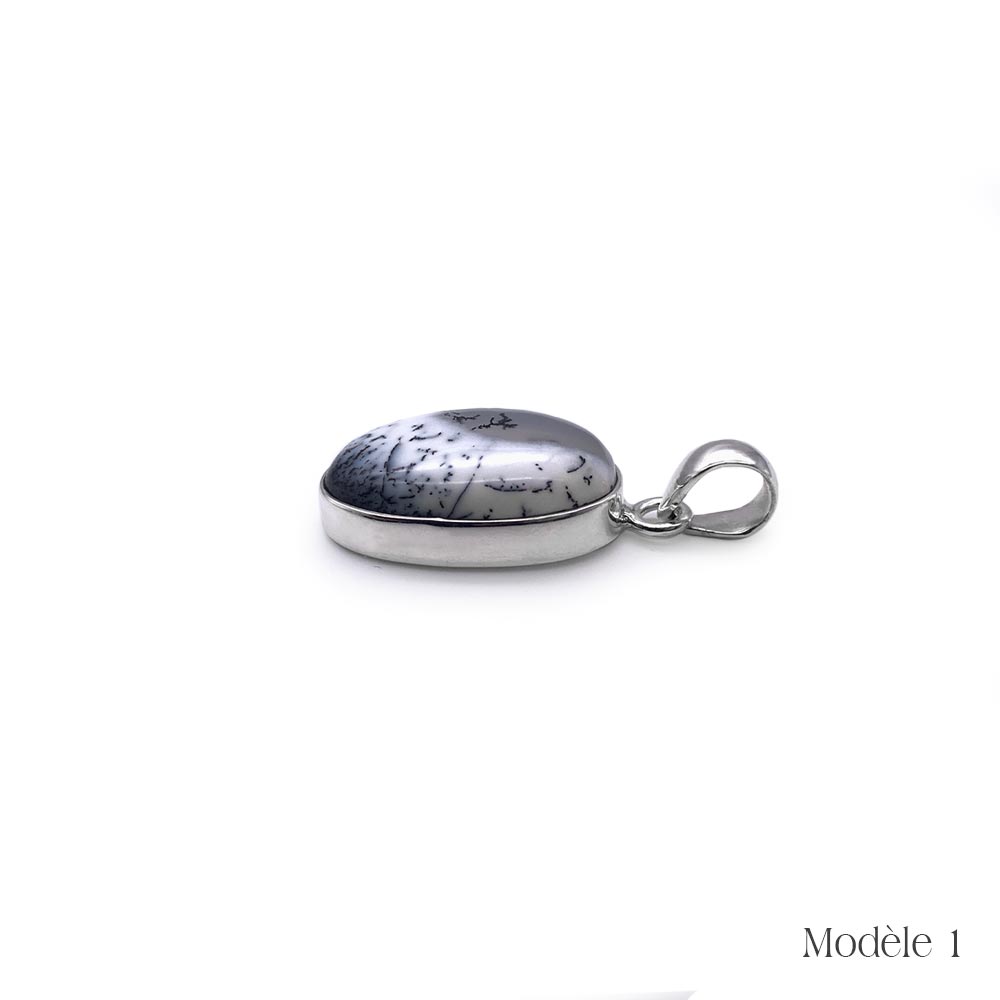Pendentif Merlinite / Opale Dendritique