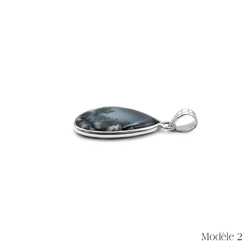 Pendentif Merlinite / Opale Dendritique
