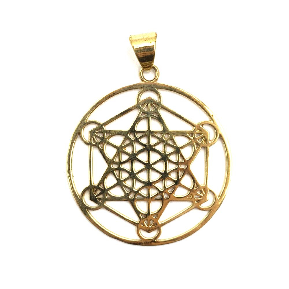 Pendentif Cube de Métatron en Laiton