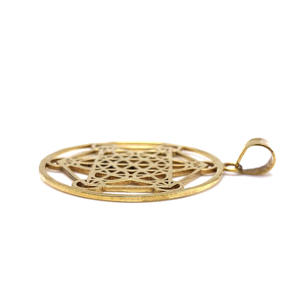 Pendentif Cube de Métatron en Laiton