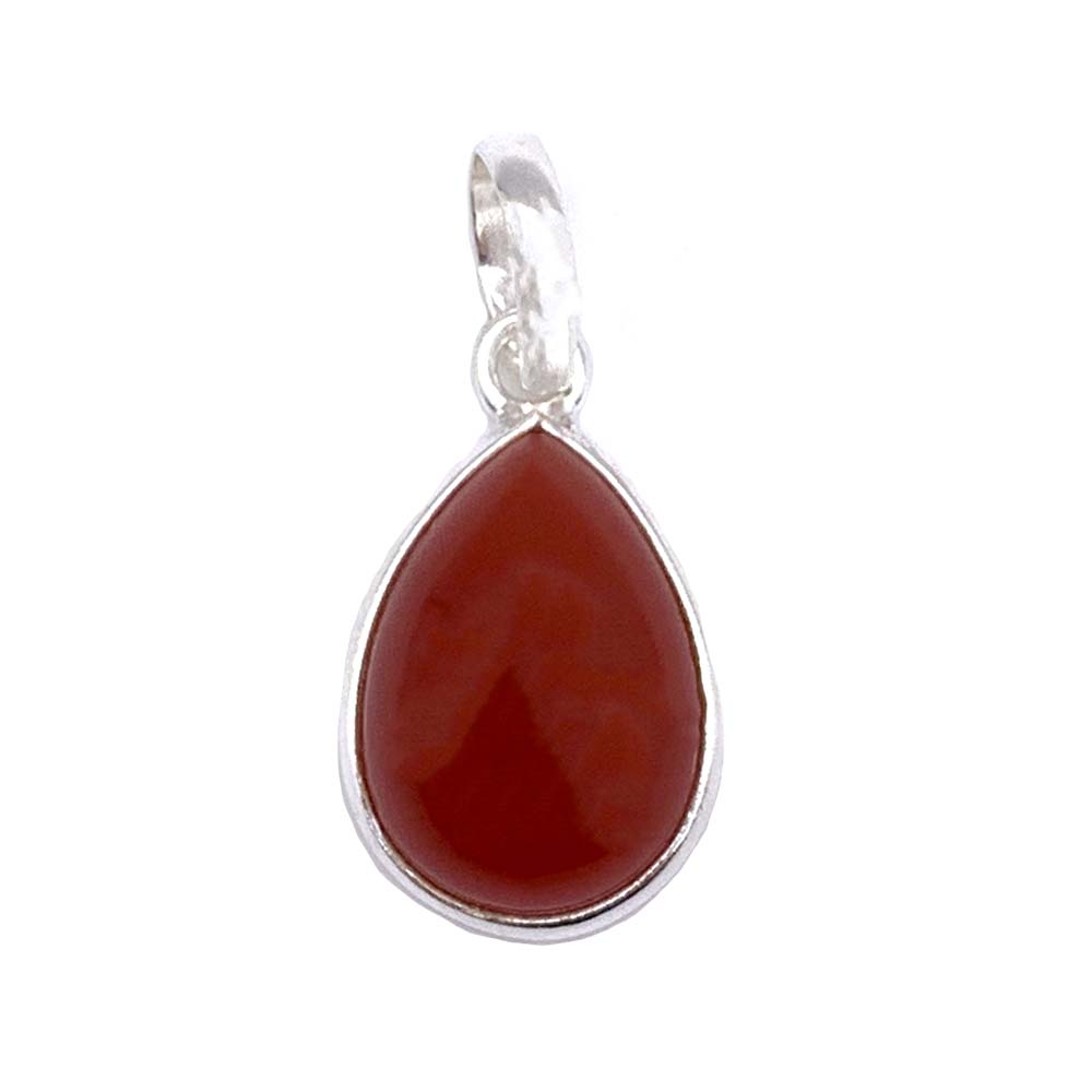 Pendentif Cornaline cabochon et facettée en Argent
