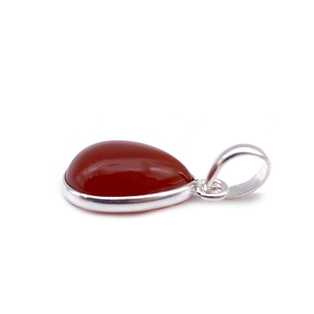 Pendentif Cornaline cabochon et facettée en Argent
