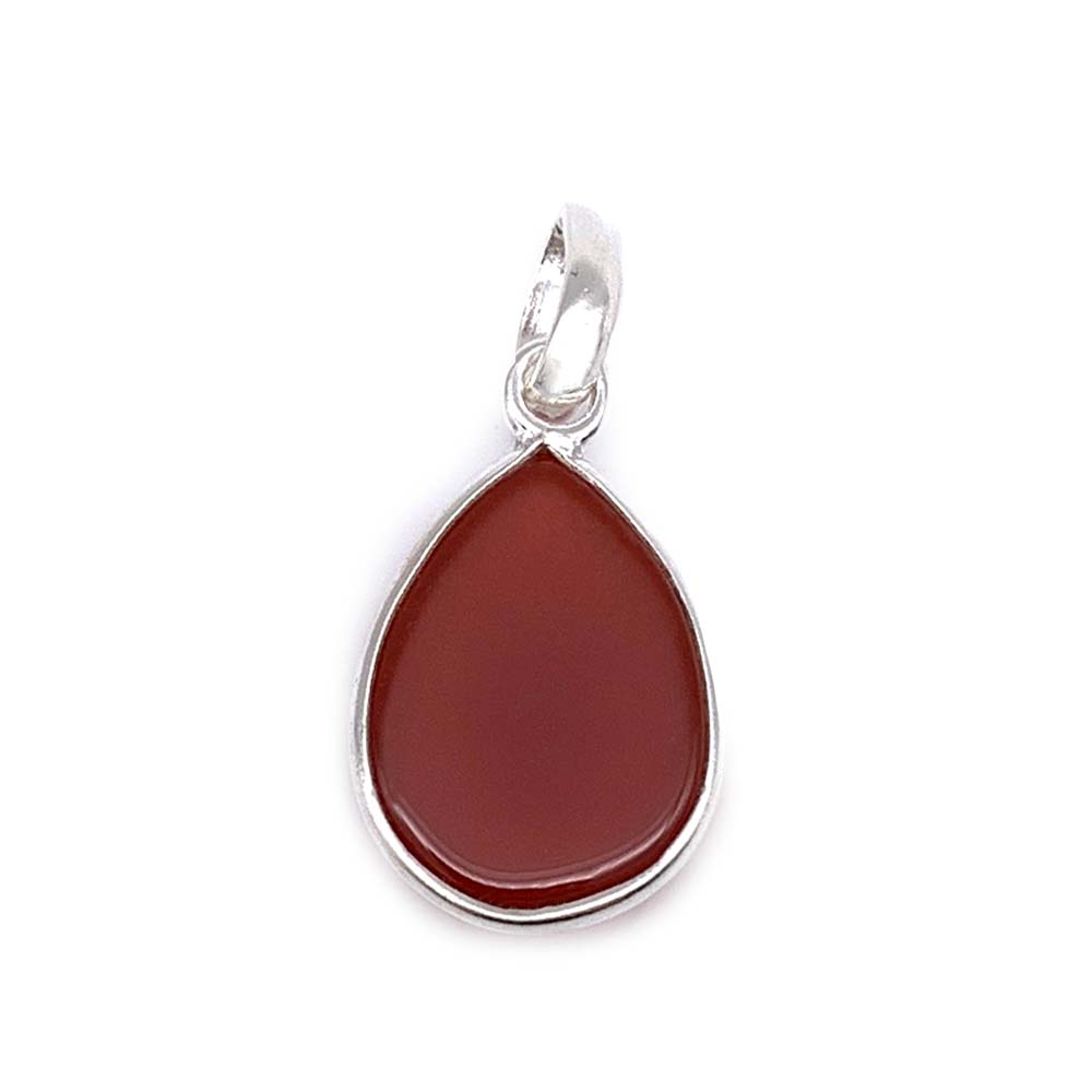 Pendentif Cornaline cabochon et facettée en Argent