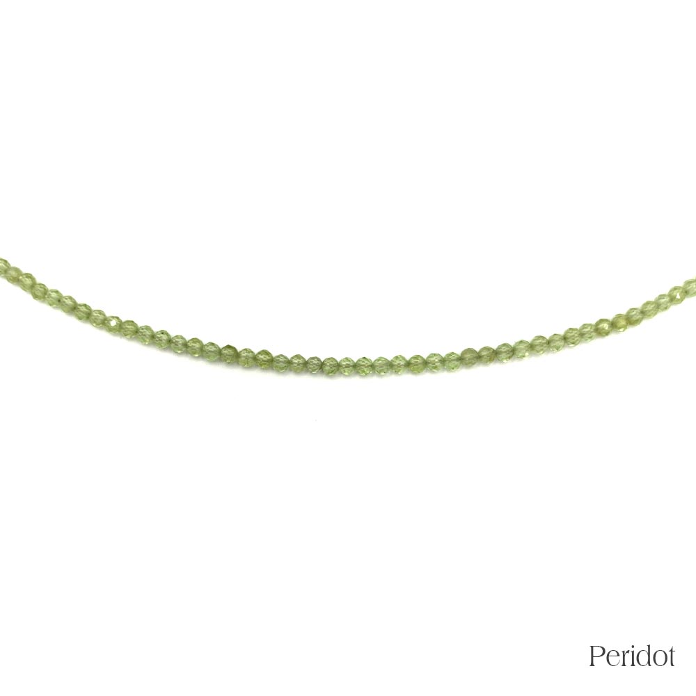 Collier de Perles Facettées en Péridot