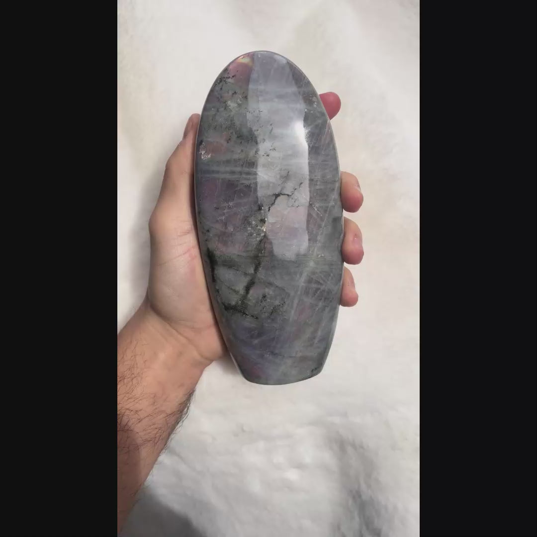 Labradorite Violette / Rose Forme Libre de Qualité Extra