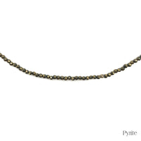 Collier de Perles Facettées en Pyrite