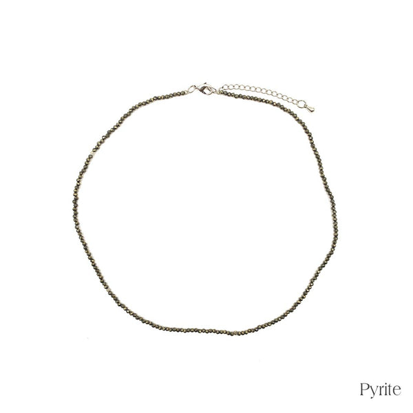 Collier de Perles Facettées en Pyrite