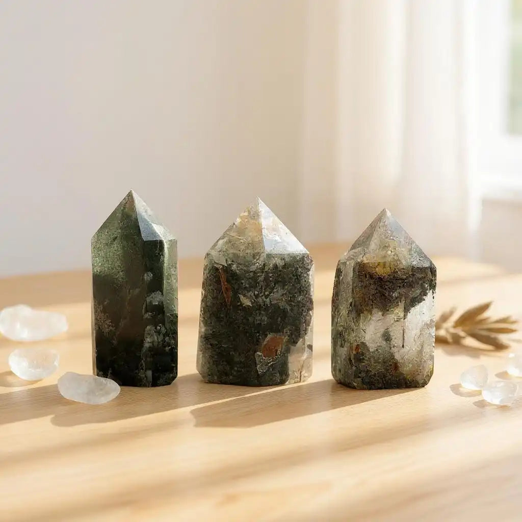 Obélisque en Quartz Lodolite