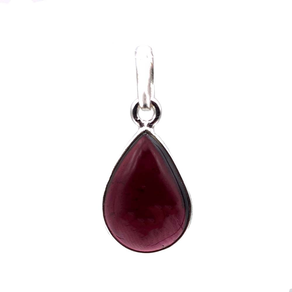 Pendentif Grenat cabochon et facetté en Argent