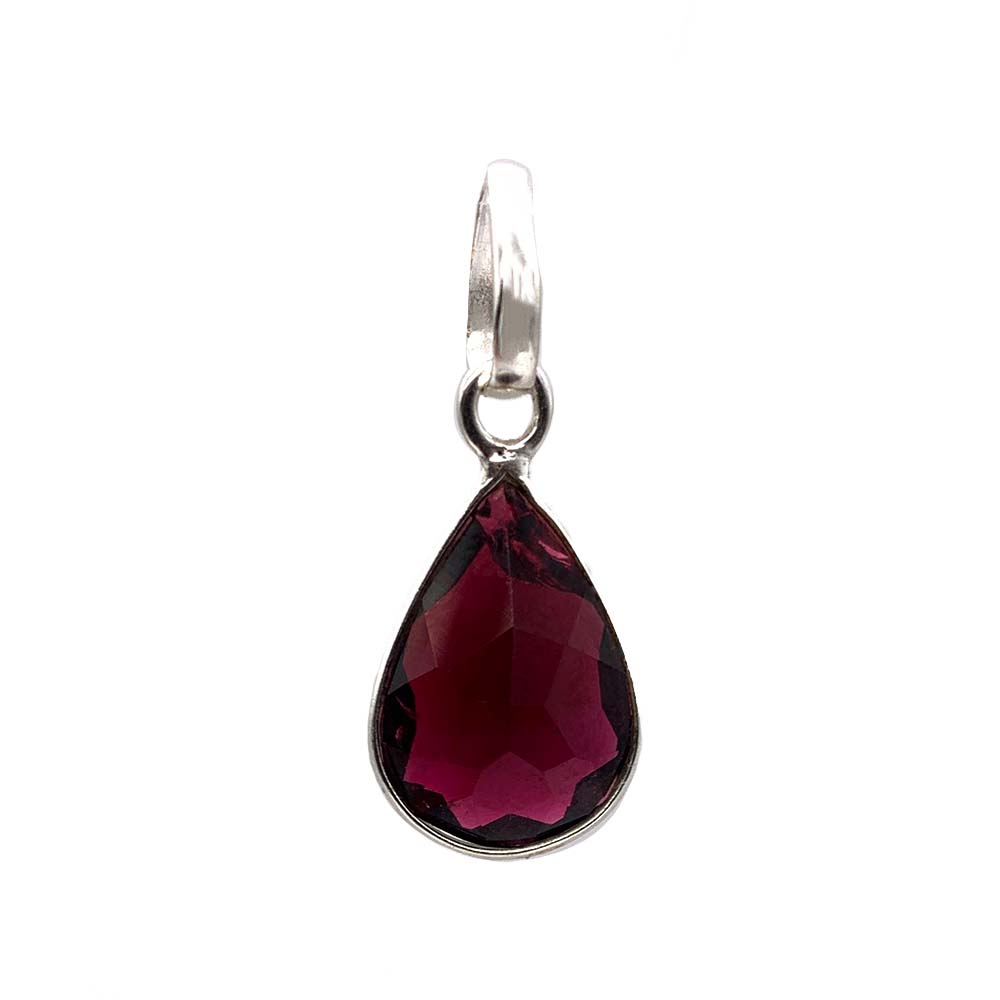 Pendentif Grenat cabochon et facetté en Argent