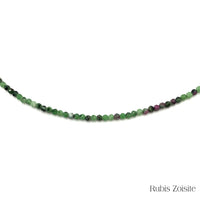Collier de Perles Facettées en Rubis Zoïsite