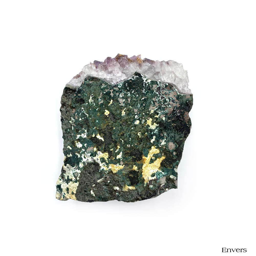 Druse d'Améthyste avec inclusions de Manganèse