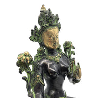 Statue Tara Verte en bronze - 25 cm