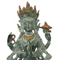 Statue Tara Blanche en bronze - 25 cm