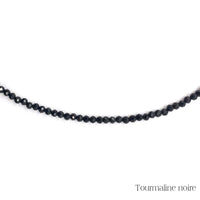 Collier de Perles Facettées en Tourmaline Noire