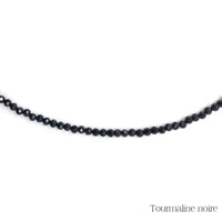 Collier de Perles Facettées en Spinelle Noire