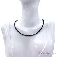 Collier de Perles Facettées en Spinelle Noire