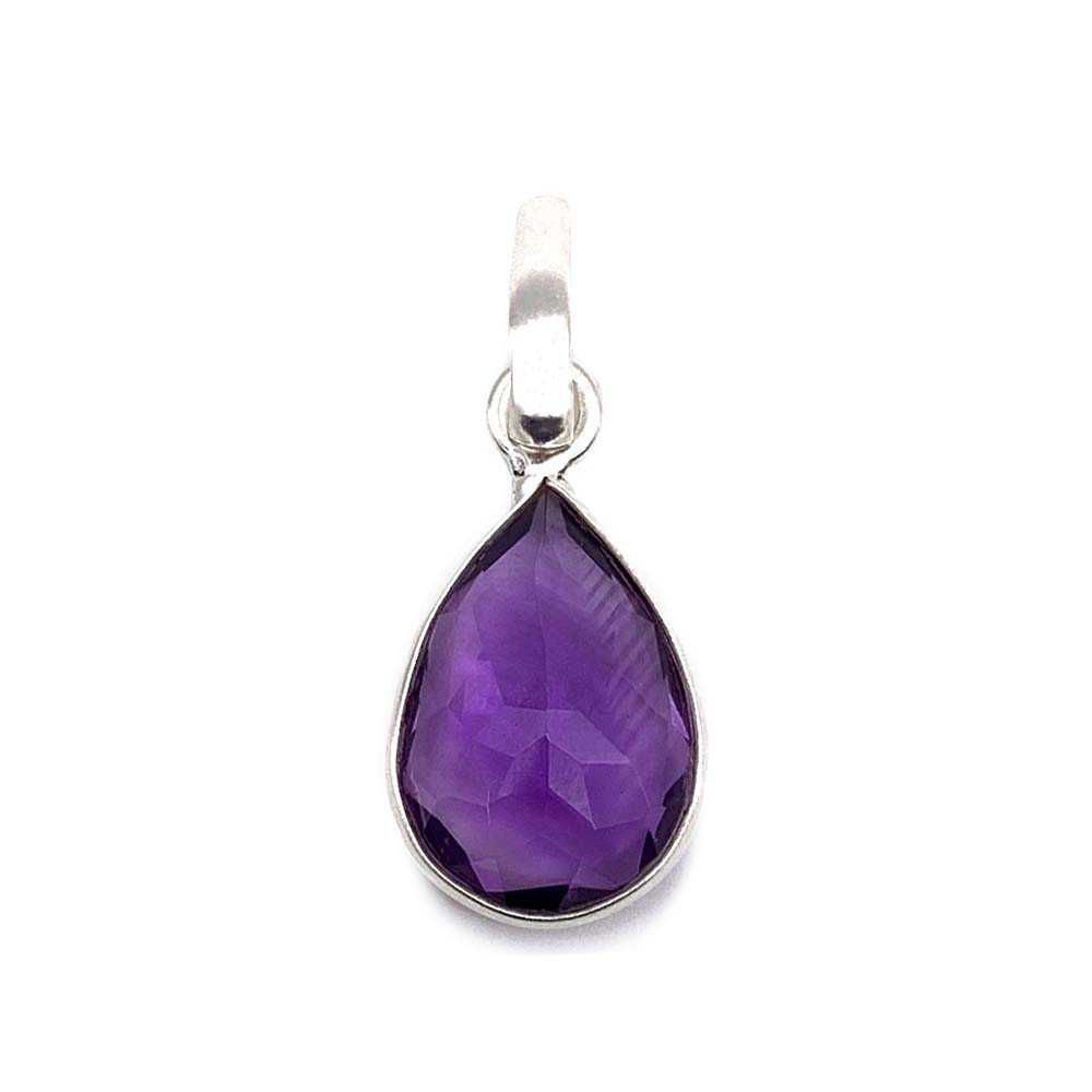 Pendentif Améthyste cabochon et facettée en Argent