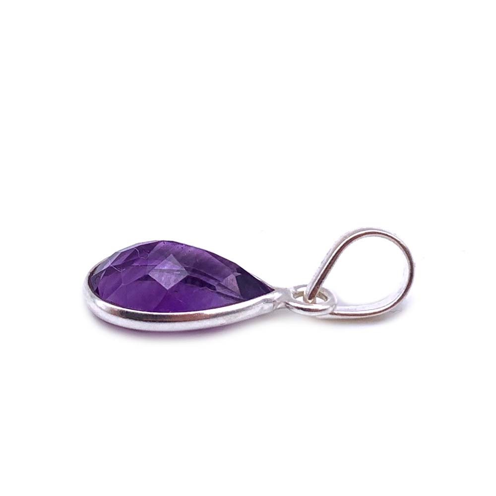Pendentif Améthyste cabochon et facettée en Argent