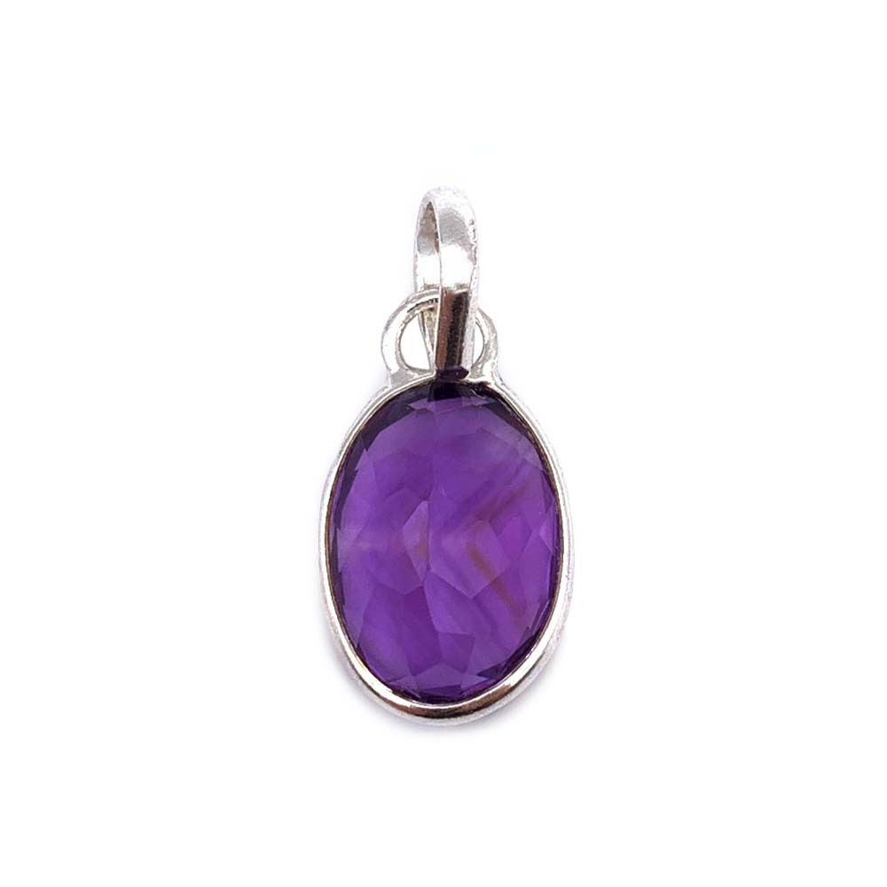 Pendentif Améthyste cabochon et facettée en Argent