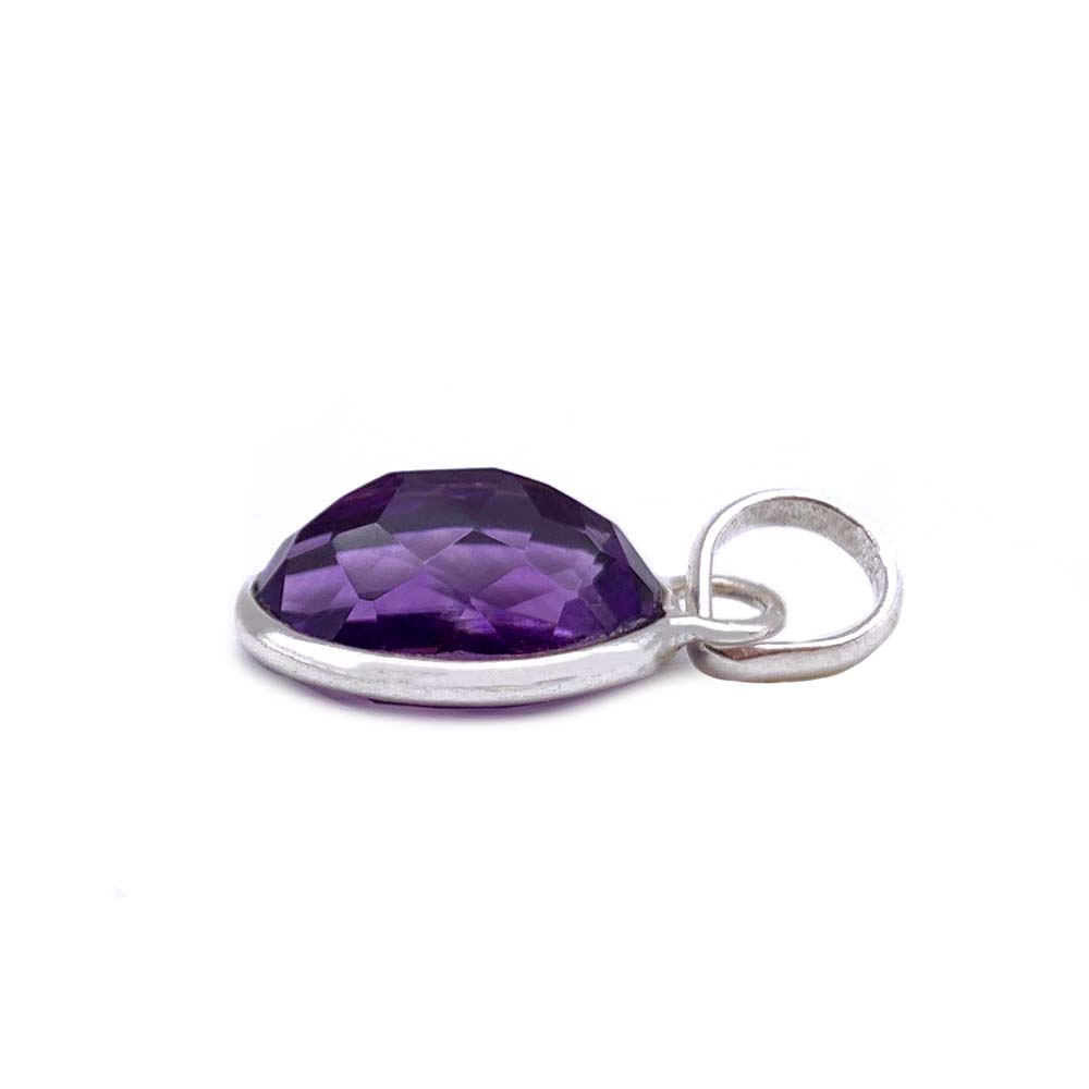 Pendentif Améthyste cabochon et facettée en Argent