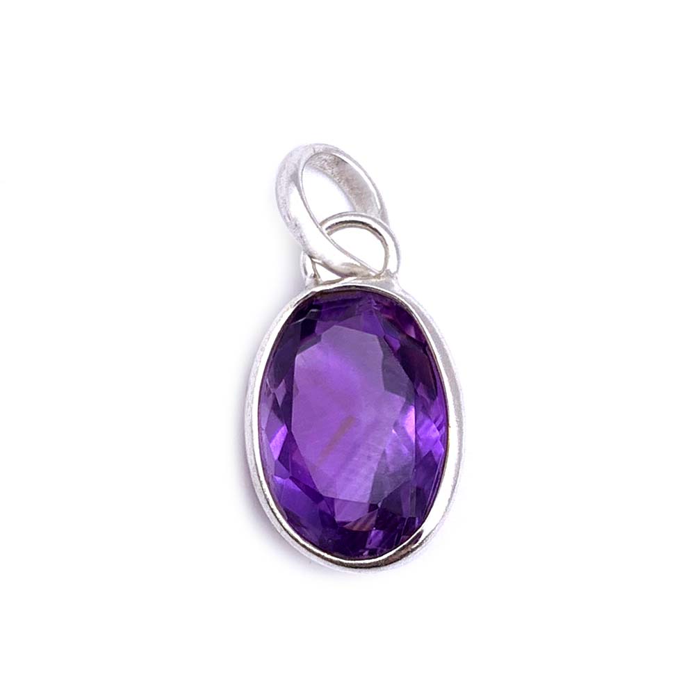 Pendentif Améthyste cabochon et facettée en Argent