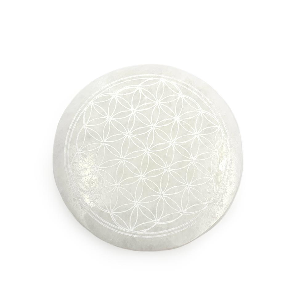 Support Fleur de Vie en Sélénite – Harmonisez et Purifiez vos Énergies