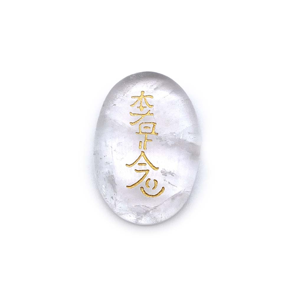 Cristal de Roche gravé avec des symboles Reïki