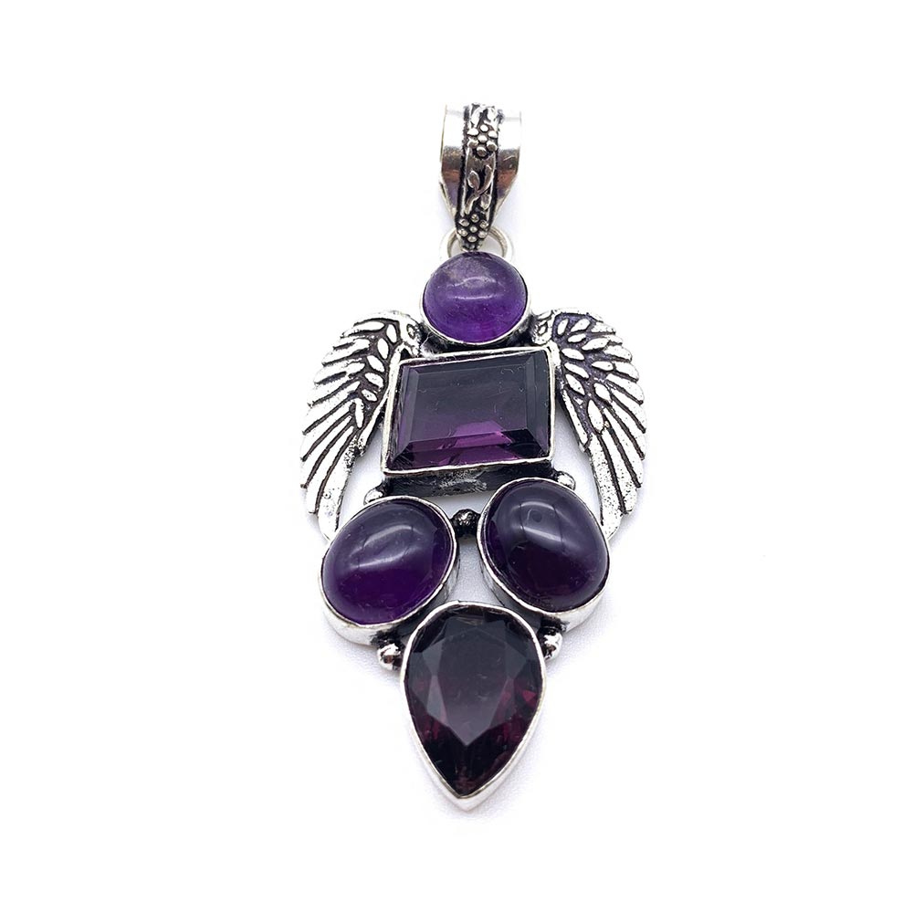 Pendentif Amethyste - Ailes d'Ange
