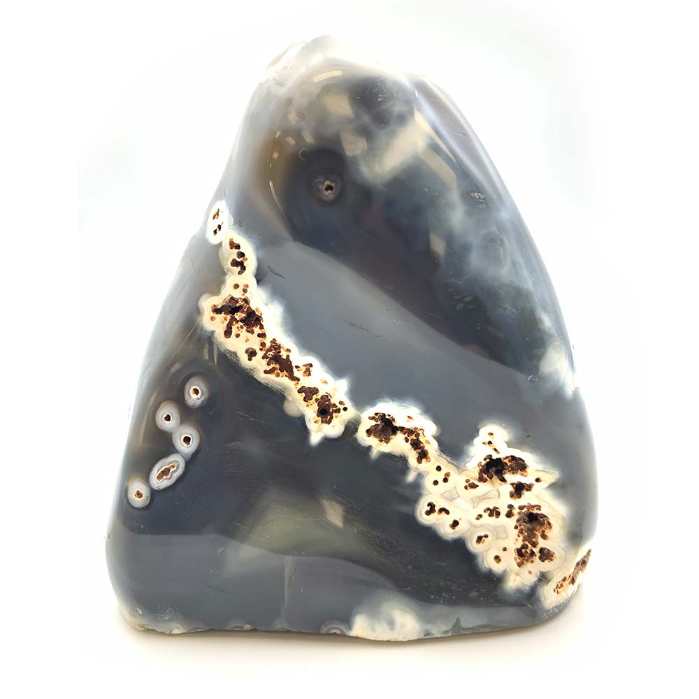 Agate Grise et Blanche Forme Libre